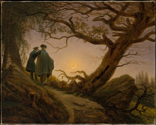 met-european-paintings:Two Men Contemplating the Moon by Caspar David Friedrich, European PaintingsM