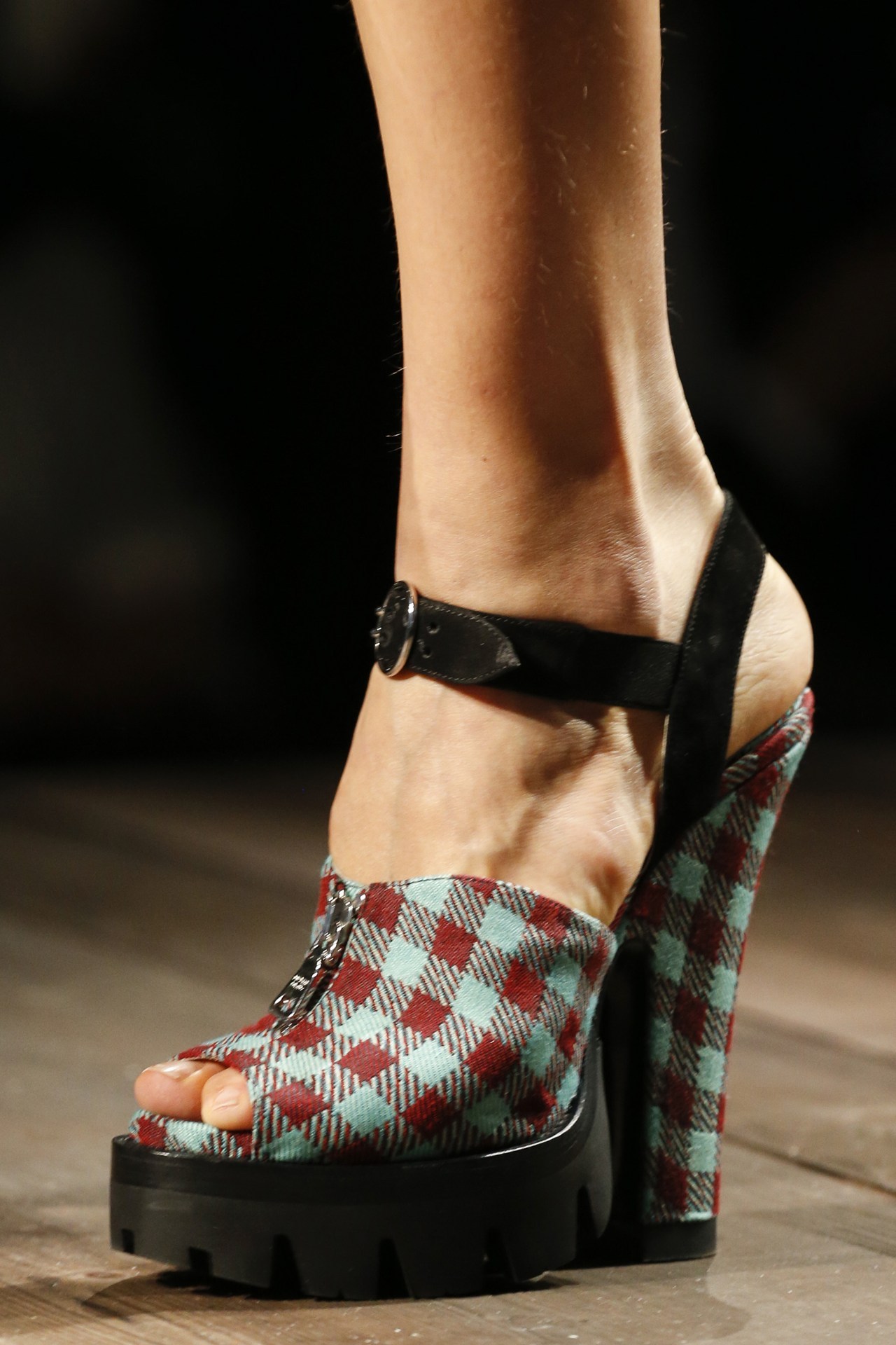 Shoes Heels Designer Prada Plaid