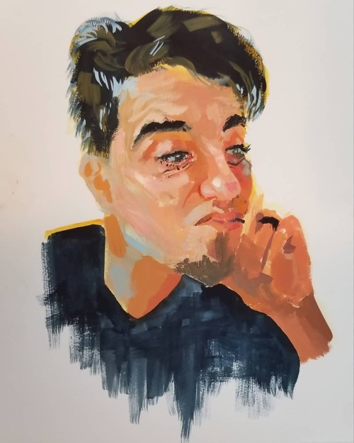 A quick messy self portrait from the other day. I&rsquo;m glad I got to do some painting right befor