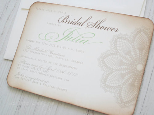 Bridal shower invitation by Anista Designs