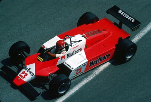 Bruno Giacomelli  (Alfa Romeo 1260 3.0 V12) Grand Prix de Monaco 1982. - source F1 Old and New.