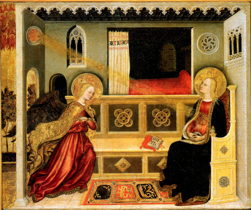 Annunciation, by Gentile da Fabriano, Pinacoteca Vaticana, Musei Vaticani, Vatican City.