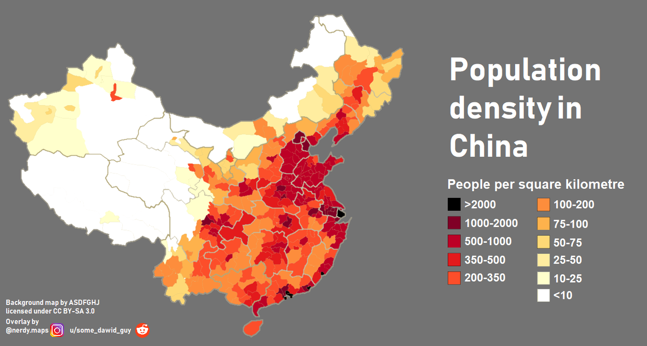 Population density in China Maps on the Web