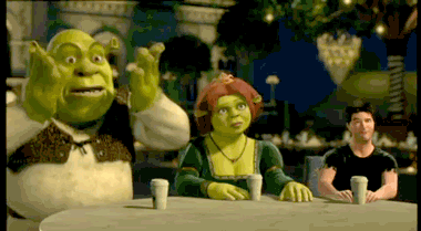 nobody-knows-nothing:  okay i need to talk about an issue so like does anyone remember the shrek 2 dvd and how it had this:  and then like…there was for no reason simon cowell  and he seriously sat on a fuckin panel with shrek and fiona like this was