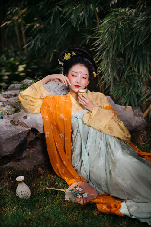 Chinese hanfu in tang dynasty style by 潇湘妃子