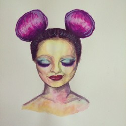 Too impatient to paint hair!  #watercolour