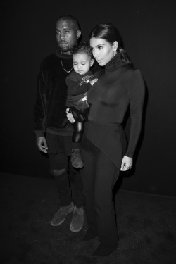 senyahearts:  Kim, Kanye & North - Front