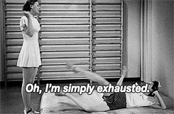 ingridsbergman:Rosalind Russell showing the pain of exercise in The Women (1939)