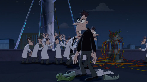 forgottenpnffacts:Doof typically wears a sleeveless black shirt underneath his lab coat (though he o