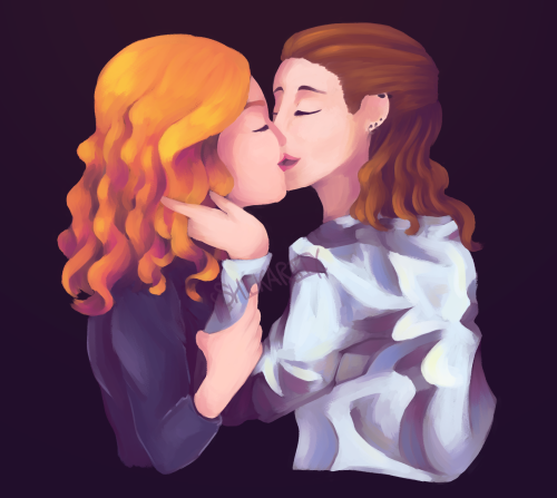 shikariix: I painted the otp kissing because I am still having too many emotions   [Sketch]