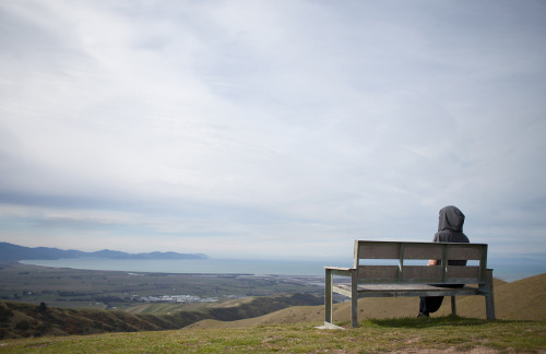 A bench with a view of Cloudy Bay, MarlboroughNew Zealand