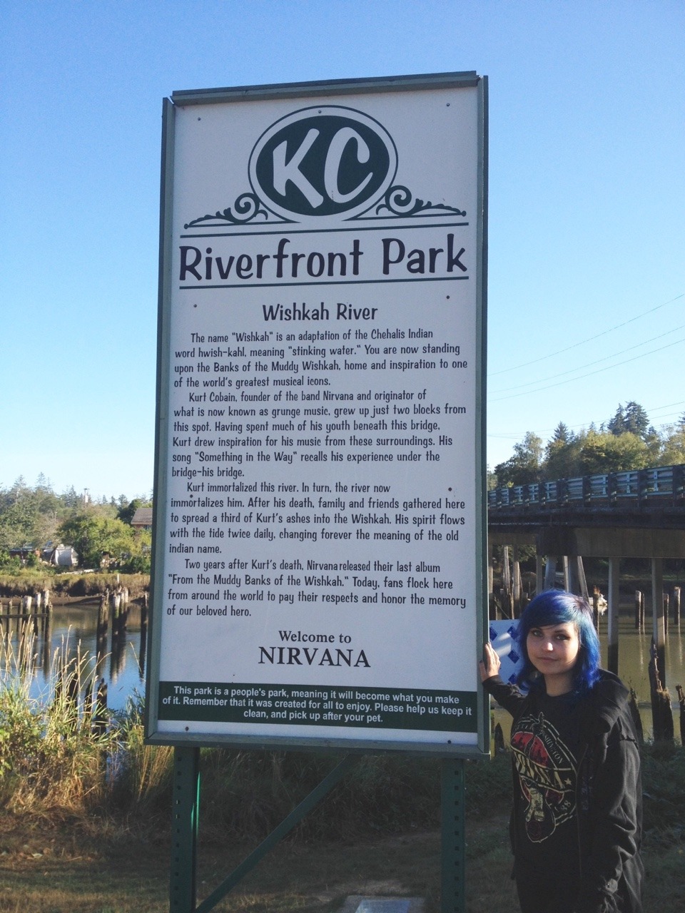 eileen-confusion:  Today I was in Aberdeen WA, where Kurt Cobain was born and lived.