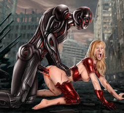 rule34world:  Pepper Potts loses a fight to Ultron by misterjer (Pepper Potts from Iron Man)http://therule34.net