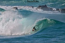 cbssurfer:  Kalei Barrel On His Old School Single Fin 