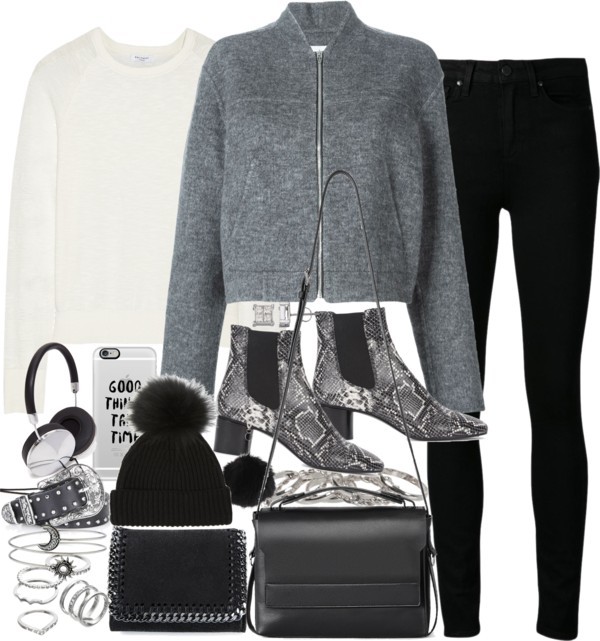 Untitled #1370 by victoriamk featuring black denim skinny jeans
Equipment white cotton top, 150 AUD / Alexander Wang bomber style jacket, 790 AUD / Paige Denim black denim skinny jeans, 495 AUD / Isabel Marant short heel boots, 315 AUD / AllSaints...