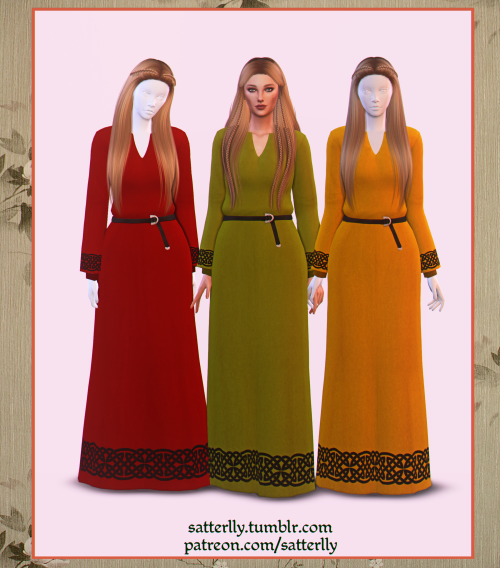 satterlly:Simple viking dress - HildaNew mesh (EA-mesh edit)45 swatchesFemale onlyAdult onlyFor huma