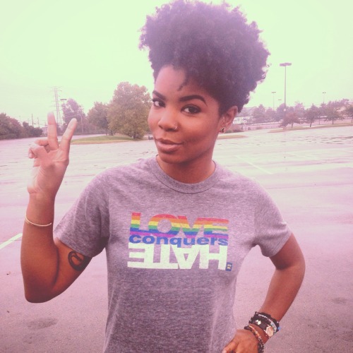 djuantrent: Because love conquers hate…and so does my hair✌️