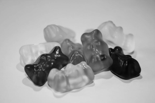 white-moon-light: #gummybears food / candy / b&w 