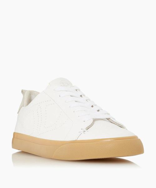 gasstyle: # Dune London - Eco - White Sustainable Lace Up Trainer