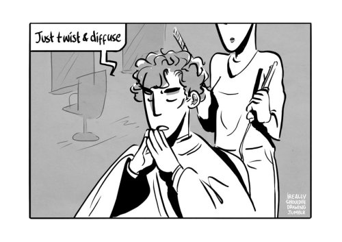 ireallyshouldbedrawing: Sherlock Countdown 10: Hairstyling In my attempt to get excited again about 