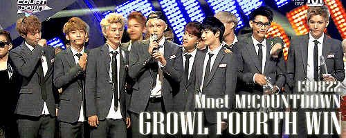 blondejongin:Congratulations EXO on your wins for Growl!