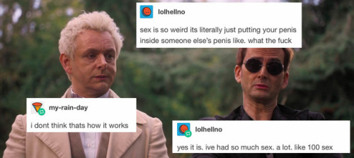 aziraphalesbian:good omens + text posts/tweets