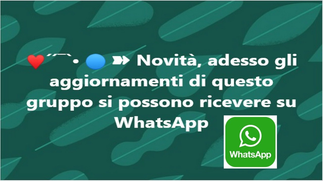 ♥´´¯`• 🔵 ➽ Novità, adesso gli aggiornamenti di questo gruppo si possono ricevere su WhatsApp
˚✰˚ ♥˚ Ecco un altro mezzo per non perdersi niente del nostro gruppo: I NOSTRI AGGIORNAMENTI SU WHATSAPPPer continuare a pregare in unione spirituale adesso...