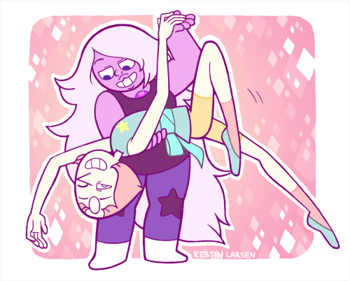 kestinlarsen:  thinkin about amethyst & pearl’s fusion dance 