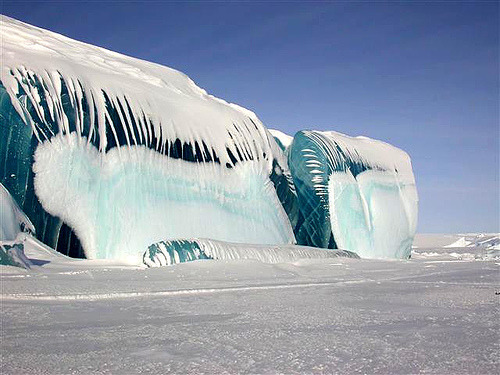 coolthingoftheday:    Half-melted ice formations at the Antarctic base of Dumont