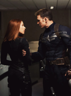 mysnarkasm:  captainamerica-in-middle-earth:  ussromanov:  New Captain America 2 Stills  The look on her face is like “Excuse you Steven, did you seriously just grab my arm like that? Do you know who I am? Let me go before I brake your patriotic fingers”