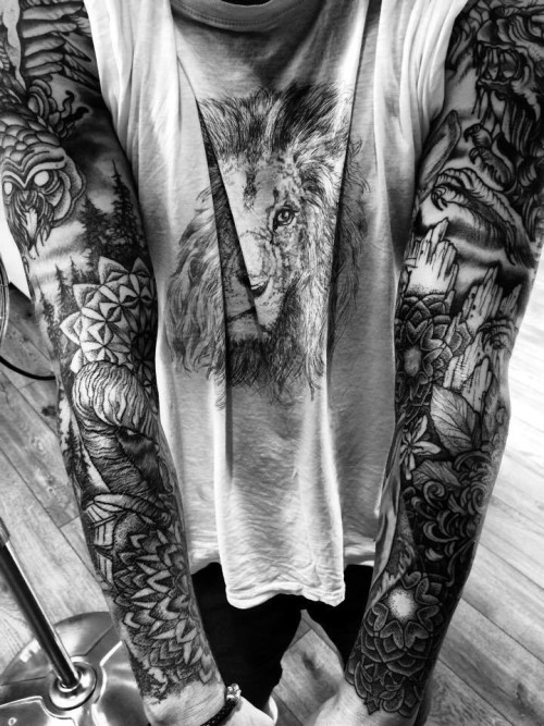 Allost there… Full blackwork sleeves on JP Solberg…