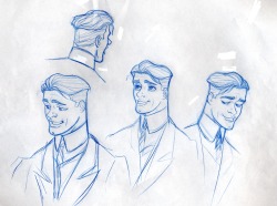 randyhaycock:  Some early prince designs for Princess and the Frog. At the time he was a British prince called Henry. My inspiration was mainly J.C. Leyendecker and the young Carry Grant with a splash of young Brad Pitt from “A River Runs Through It”