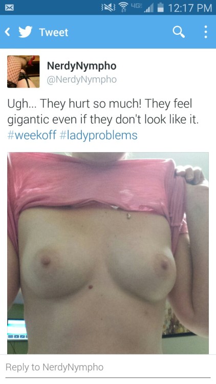 nerdynympho87:Turns out they hurt for good reason. I’m pregnant! When she found out that she w