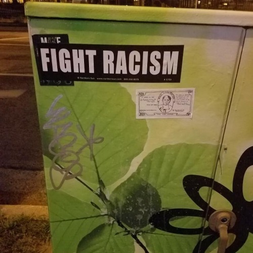 Radical stickers seen around Minneapolis, Minnesota