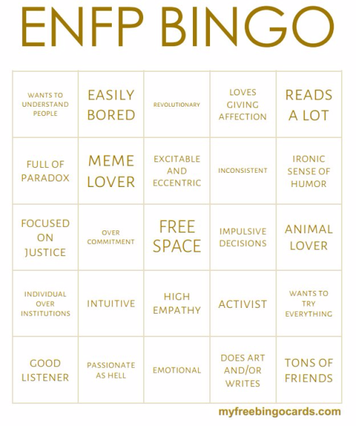 lsfp:Extrovert Mbti Bingo*not mineLol