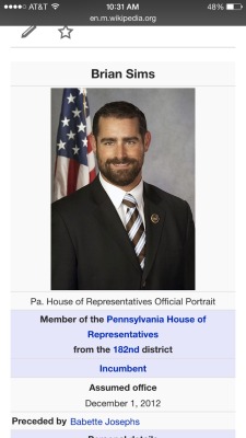 hairyman1996: sympathypaynes:   scottandhiskind:   majortvjunkie:  thegayalchemist:  Brian Sims. The first openly gay Pennsylvania state representative.  hey daddy I’ll take his poll.  So I googled him and…     The Woman At The End Is Soooo Meee 