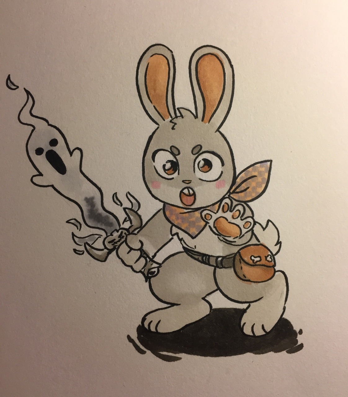 day 6 sword my friend @somfunartdesign is making a cute game about a bunny! he asked