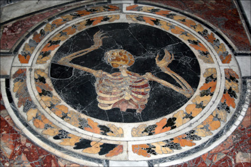 blackpaint20: prettyskeletons: Despair. Mosaic in the Cornaro Chapel, 17th century.