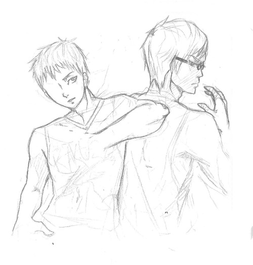 midorimaseyelashes:  I read knb all day yesterday so I had to draw some things