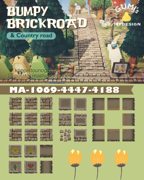 crossingdesigns: brick path ✿ by konpeitounogumi on twt