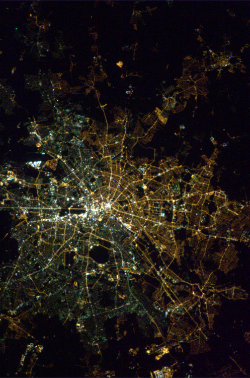 colchrishadfield - Berlin at night. Amazingly, I think the light...