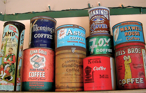 yourcoffeeguru:  Vintage Coffee cans