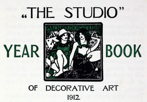 Detail used on the title pages of “The Studio” year books of Decorative ArtDesign has the initials E