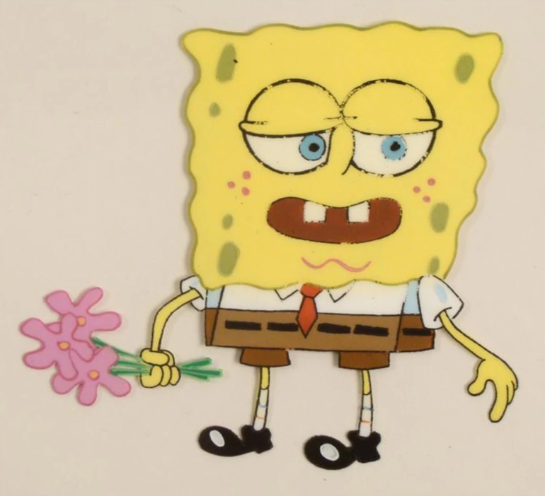 Original SpongeBob Sad Face Cel Background Production