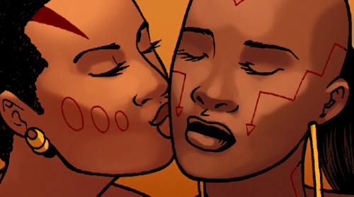 lgbtincomics:Ayo and Aneka in Black Panther: World of Wakanda #3