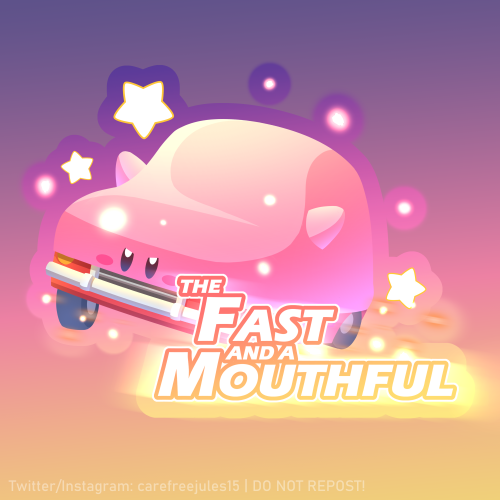 Various Kirby Mouthful mode stickers I plan on selling at Anime North 2022! 