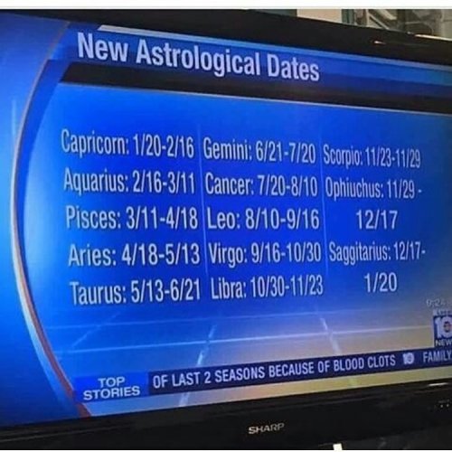 There are 13 zodiacs, I&rsquo;m actually ophiuchus. But because no one counts that one I fall un