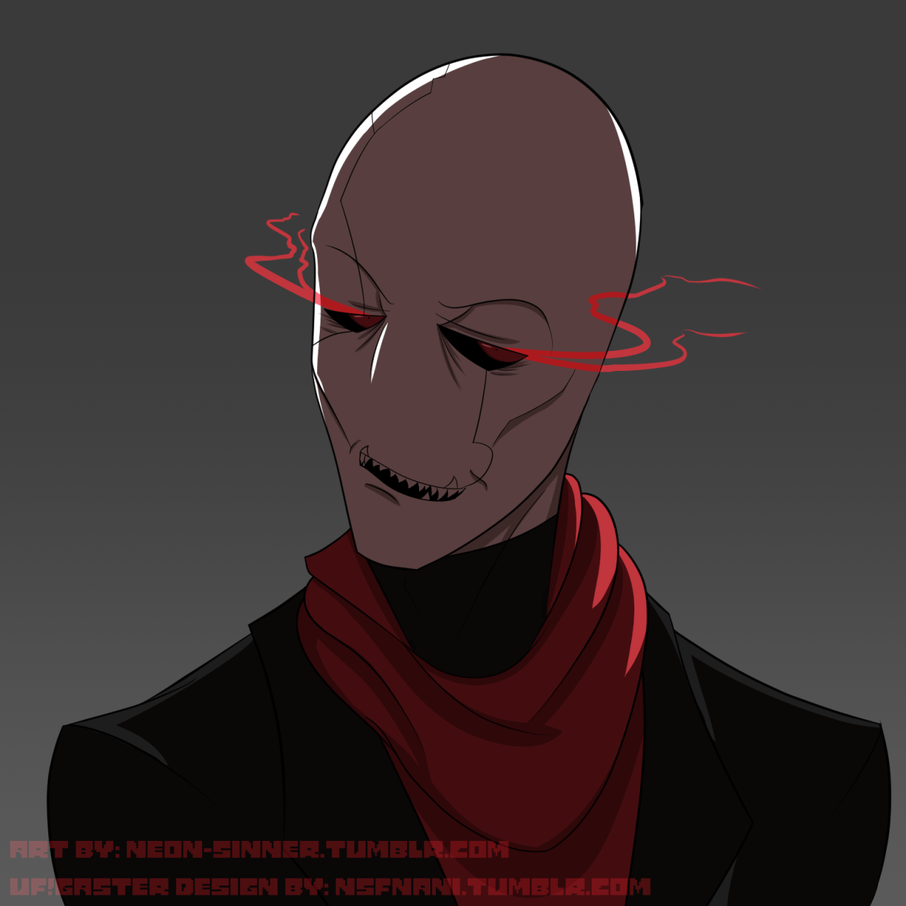 neon-sinner:  Gift art for @nsfnani! ART BY ME ~ Neon-Sinner UF! GASTER DESIGN BY