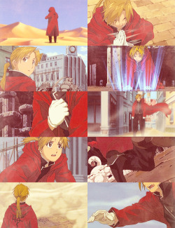 dearmrsawyer:  fma meme | two outfits {2/2} - Al in Ed’s red coat  “Seeing how he’s progressed. It’s as if Edward’s been leading him every step of the way.”  