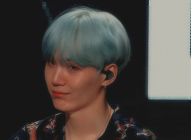 yon-gi:   yoongi with blueish hair for @minsbutt​